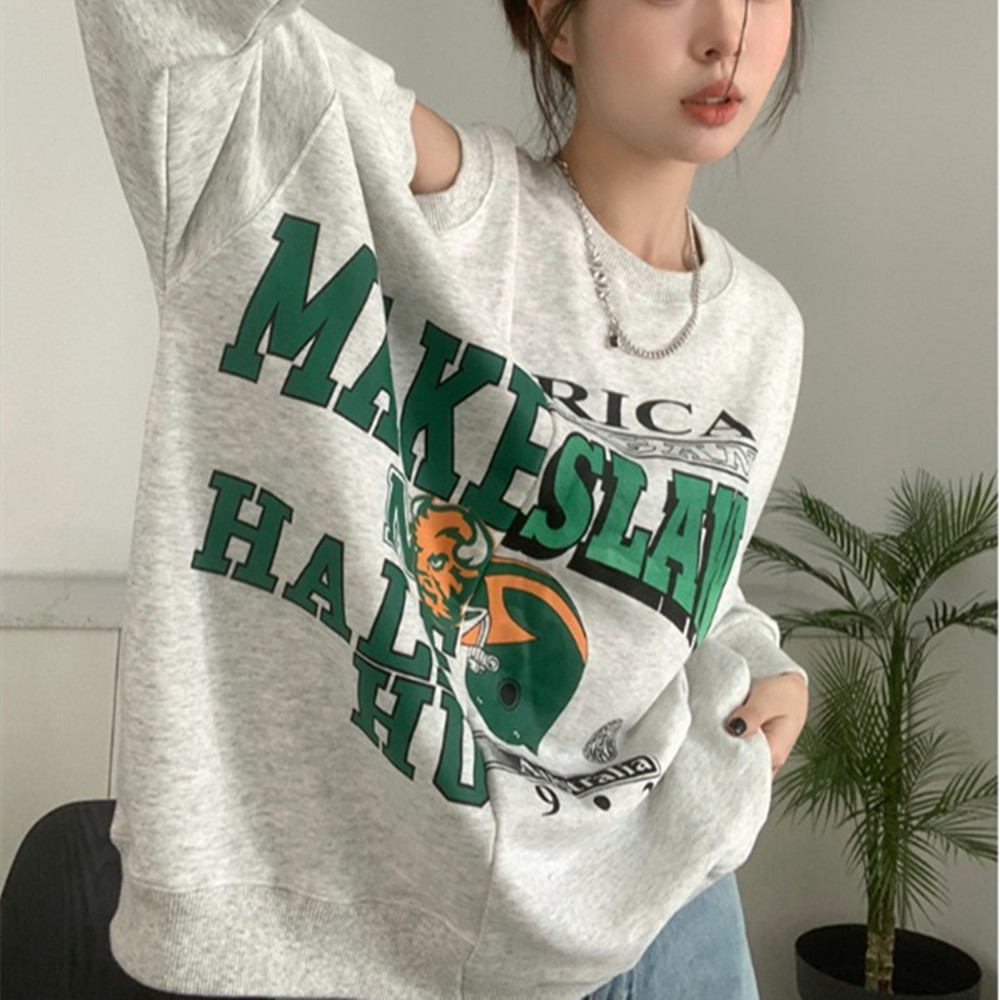 Women's Grey Sweatshirt With Niche Design