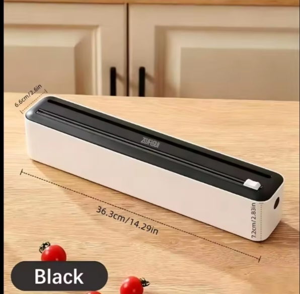 Magnetic Plastic Wrap Dispenser With Slide Cutter Wall-Mounted Foil Holder
