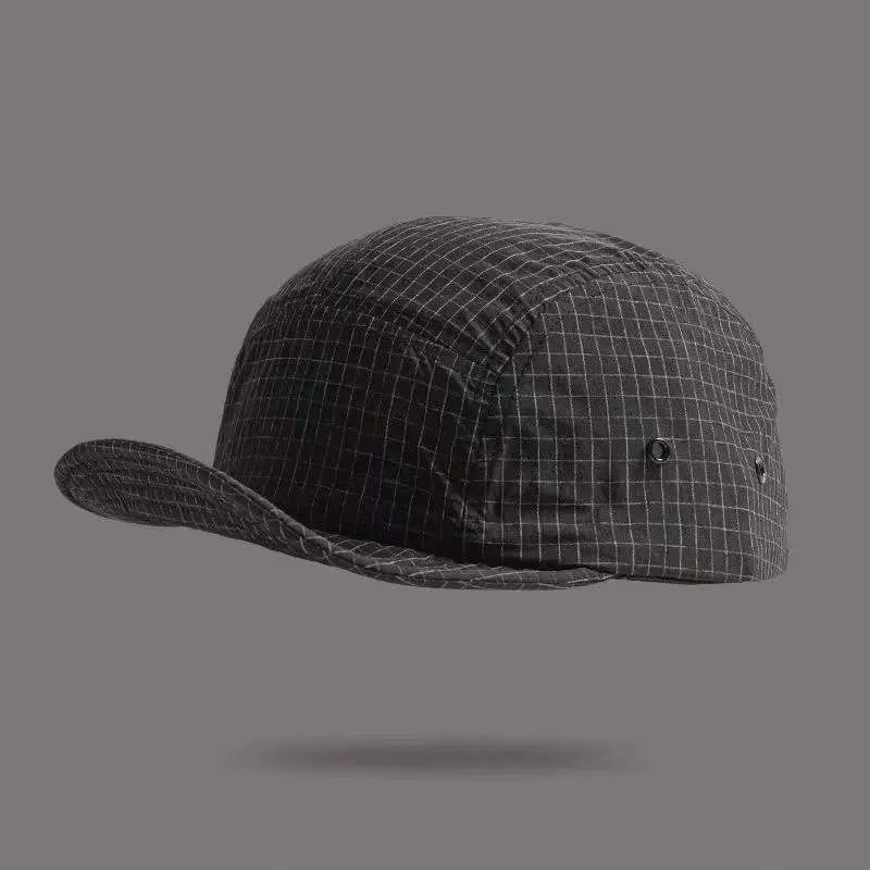Men's And Women's Retro Checkered Classic Five-panel Casual Style Quick-drying Short Brim Baseball Cap, Daily Outing Versatile Sun Hat