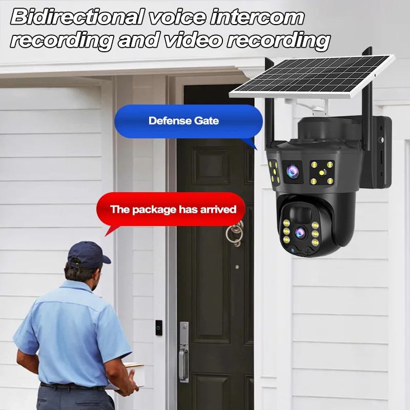 3 Screens Wireless Security Camera Wifi Solar Powered Voice PIR Cctv Outdoor UK 2