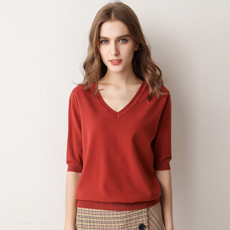 Title 6, Short-sleeved Western Style Sweater Knit Sweater