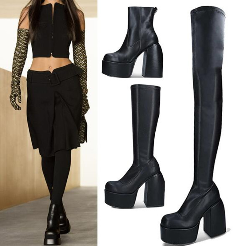 Platform High Heel And Ankle Martin Boots