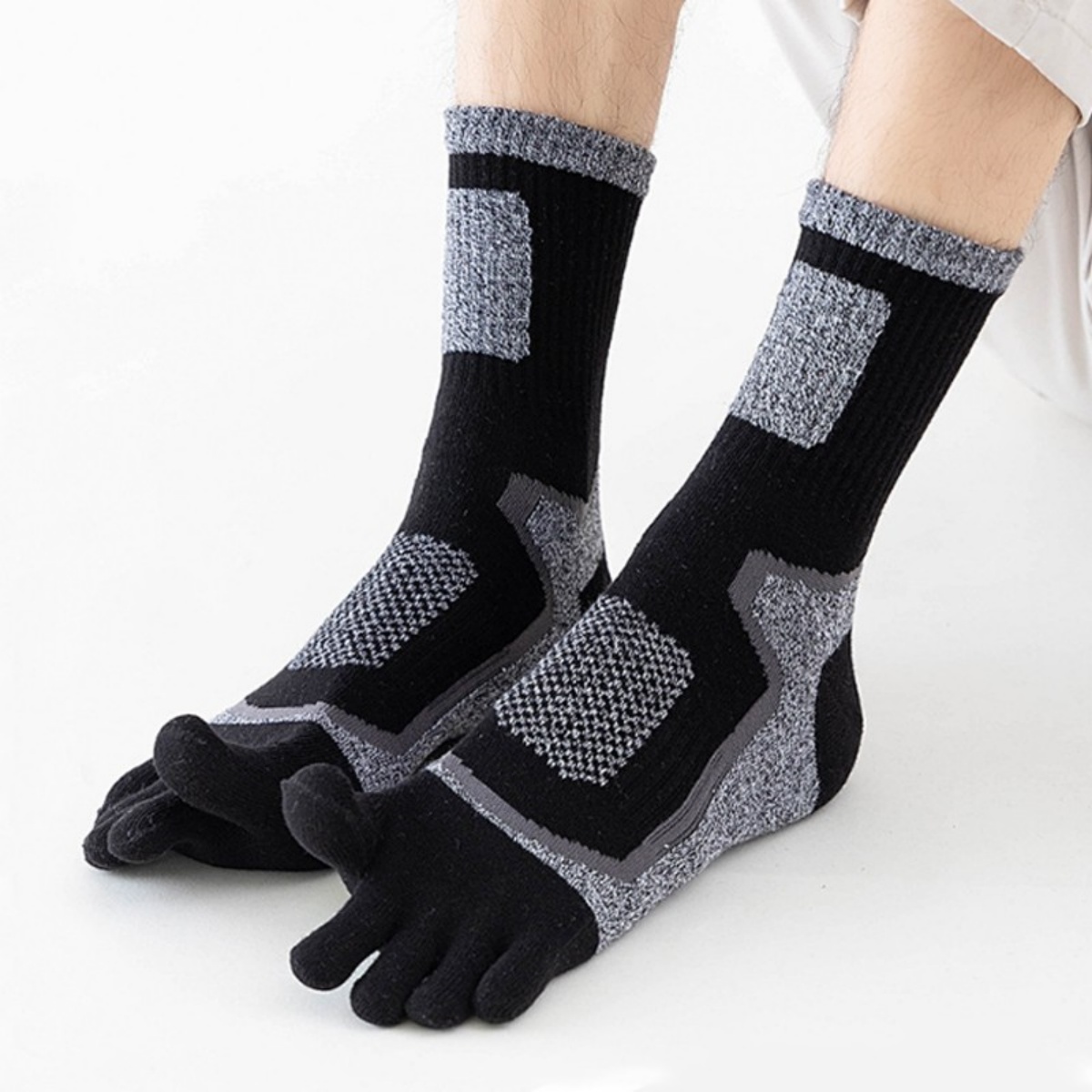 5Pairs Mens Cotton Blend Athletic Running Sports Socks Finger Toe Sock — image 9