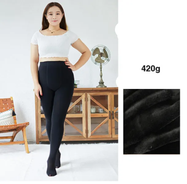 Bare Legs Plus Size Base Spring Summer Autumn And Winter Flesh Color Artifact 420G Thick Black Feet - Shop at LoveMi