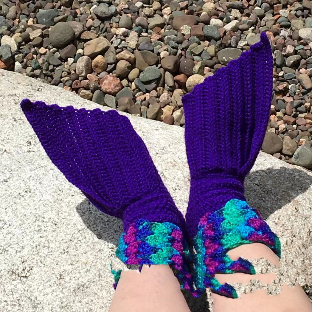 New Ins Warm Mermaid Knitted Wool Floor Socks