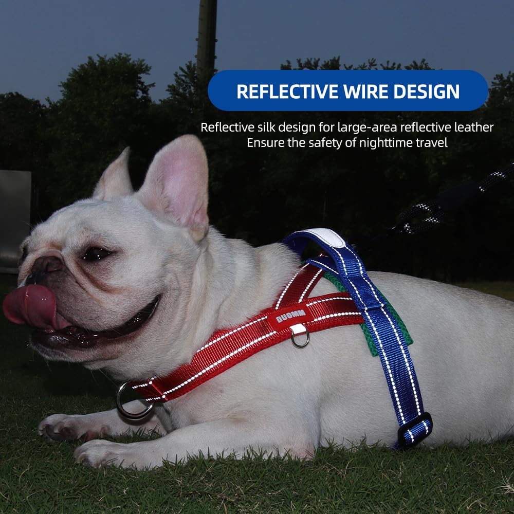 No Pull Dog Harness With 3 Clips And Soft Padded Handle Breathable Mesh Padded, Reflective Strip, Safe At Night, Escape Proof, Quick Adjustment, Easy For Train