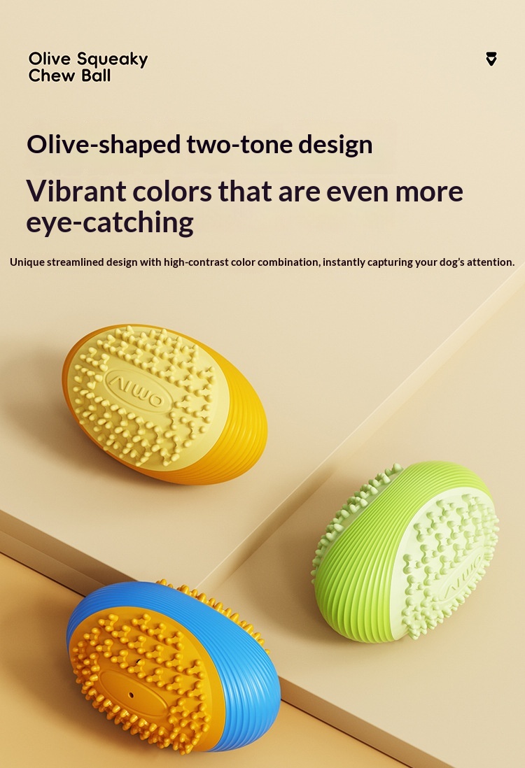 Pet Toy Dog Chew Toy For Teething And Sound-Making, Rugby Ball For Small And Medium-Sized Dogs, Interactive Play Chew Toy Ball detail photo 6