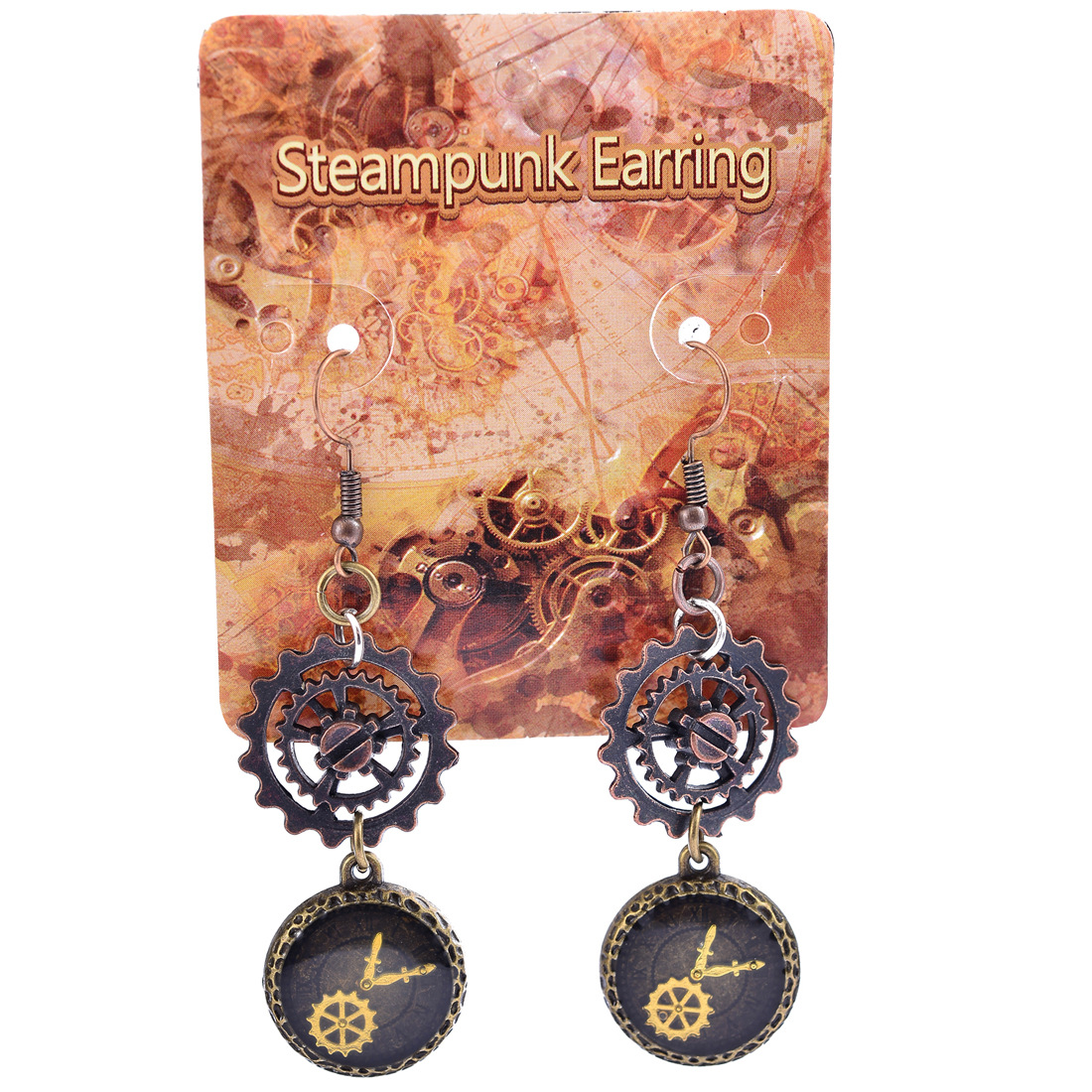 Creative Personality Gear Pendant Alloy Earrings