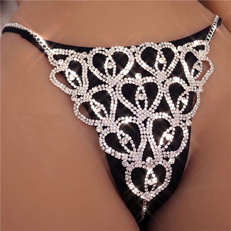 Title 2, Sexy Body Chain Rhinestone Luxury Lingerie Set ...