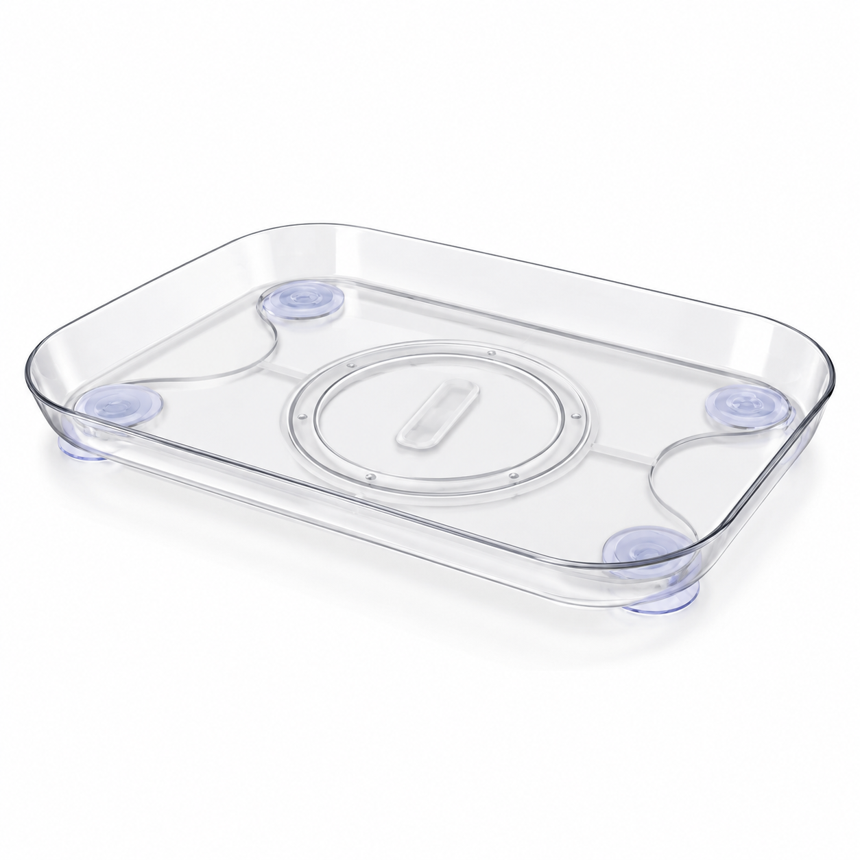Lazy Susan For Refrigerator Features A Strong Suction Cup Base And Non Slip Rectangular Design To Keep Your Condiments Stable And Secure During Rotation In The Kitchen Storage Rack