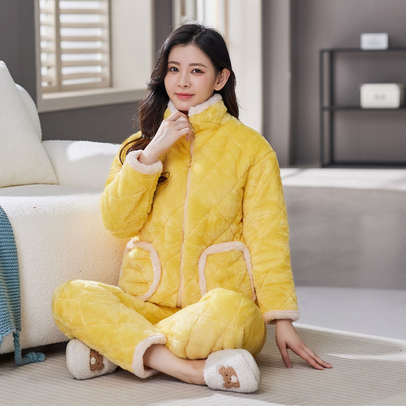 Fleece Flannel Housewear Women's Warm Suit