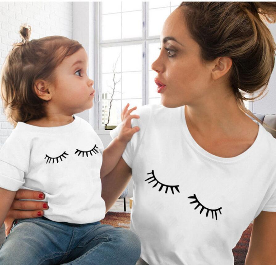 Title 7, Girls Red Lip Print T-shirt Funny Family Colloc...