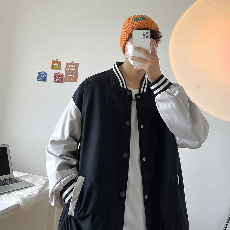 Casual Port Style Loose Baseball Uniform Jacket