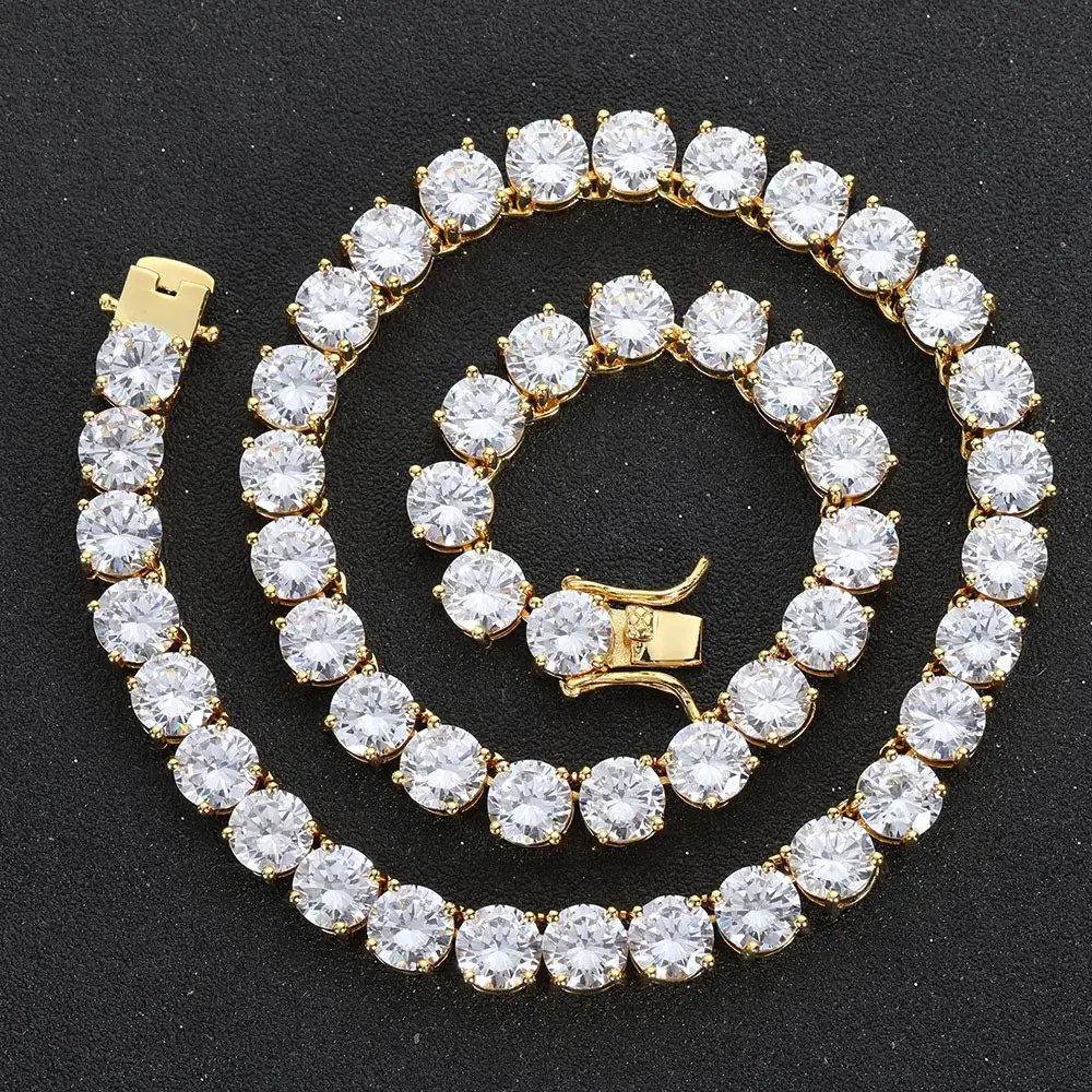 Tennis Necklace 8mm Copper Microinset Zircon Single Row Cuban Chain Accessories