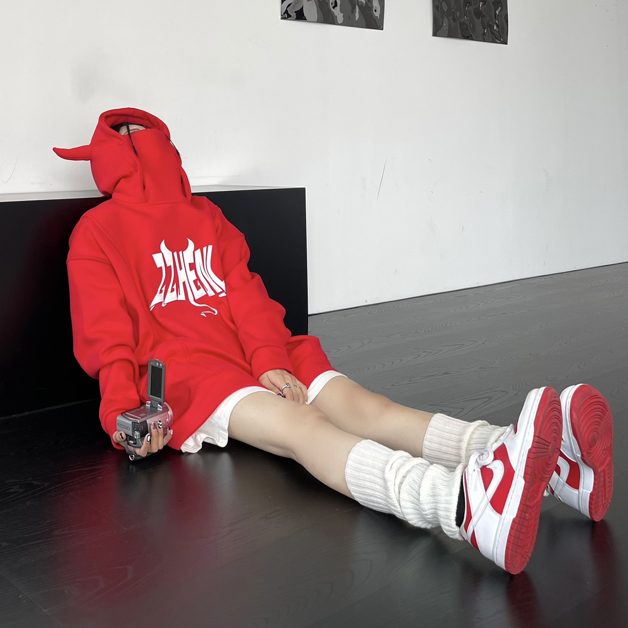 Women's Fashion Loose Padded Printed Hooded Sweatshirt