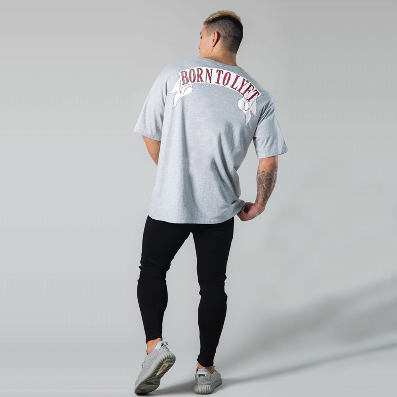 Men's Casual Sports Loose Print Letter Short Sleeve T-Shirt