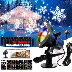 48 Pattern Christmas Projector Laser Light Snow LED Lamp Landscape Garden XMAS - Black - View 1