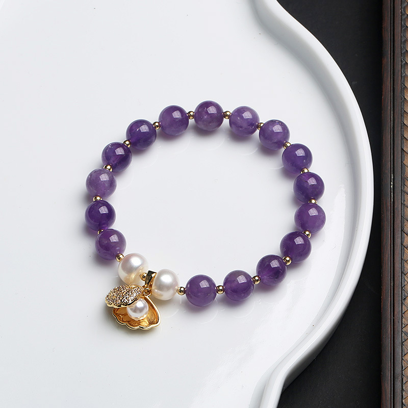 Natural Amethyst Strawberry Crystal Bracelet Ocean Heart Crystal Bracelet Women