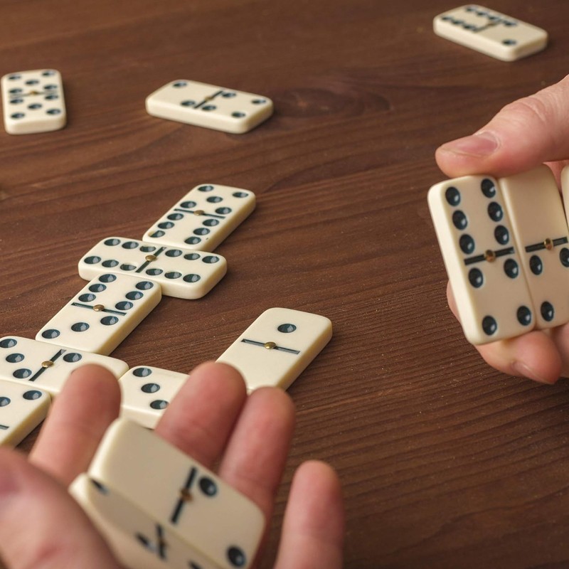 28Pcs Domino Set Educational Double-Six Dominoes Wooden Box — image 9