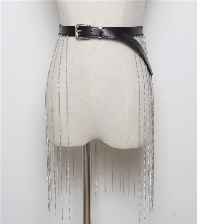 Title 2, Concave Shape Versatile Long Tassel Chain Belt