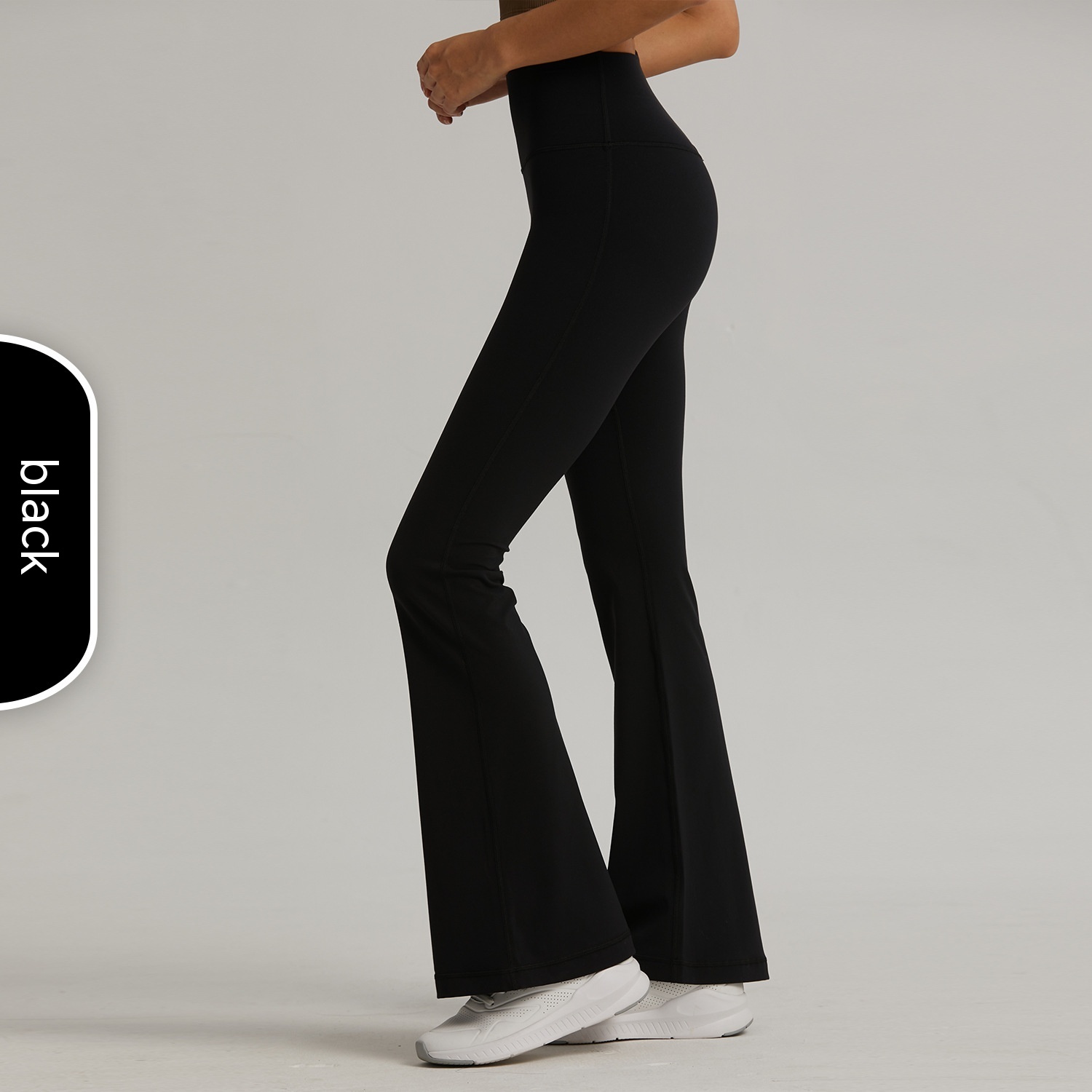 Women's Fashion Casual Solid Color No Size Yoga Bell bottom Pants Black - Shop at LoveMi