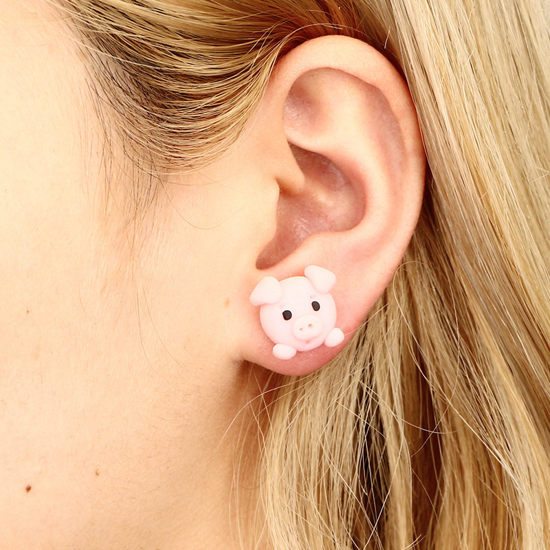 Love Body Piggy Soft Clay Earrings - 5