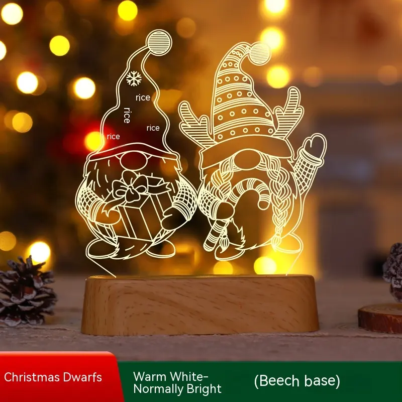 Christmas Decoration 3D Lamp Acrylic LED Night