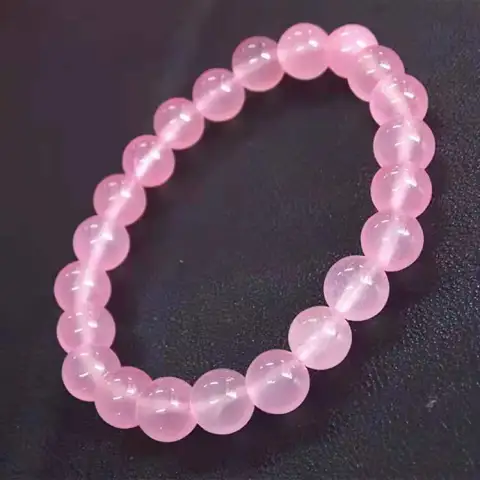 Rose Quartz Bead Bracelet, rose quartz