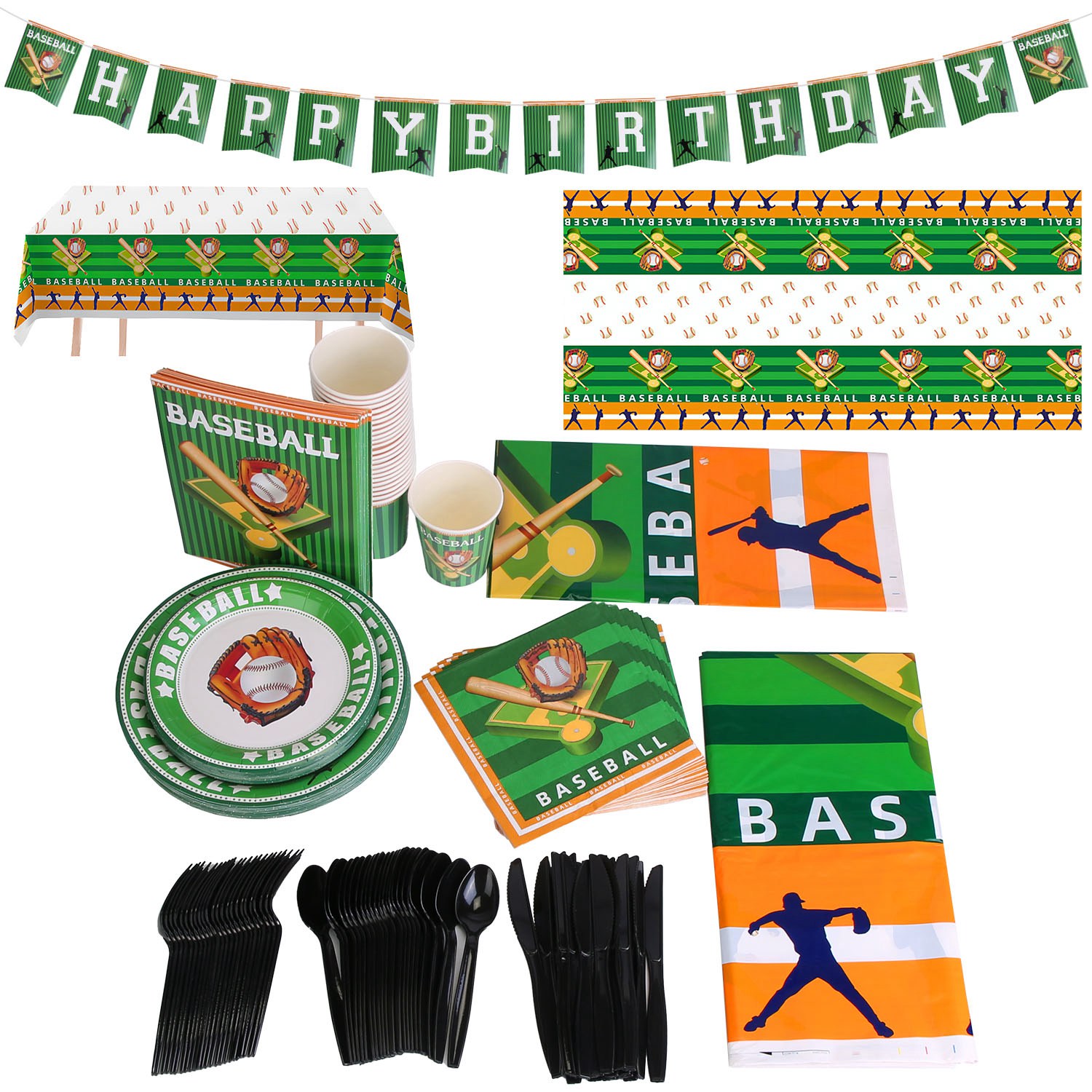 171 pièces kit de fournitures de fête de baseball – Image 9