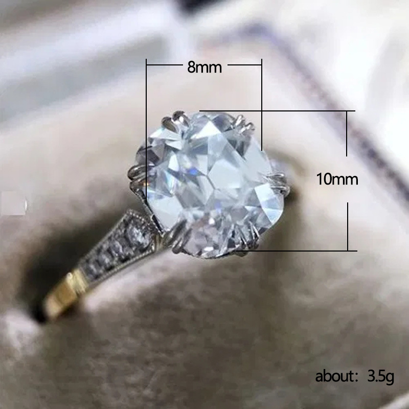 Hand Jewelry Brass Plated Two Tone Zircon Women's Ring — foto 3