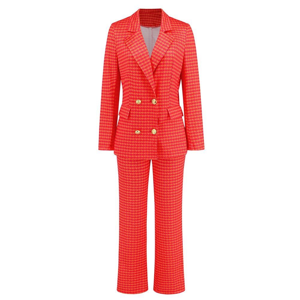 Title 11, Damen Houndstooth Blazer Anzug, doppelreihig, s...