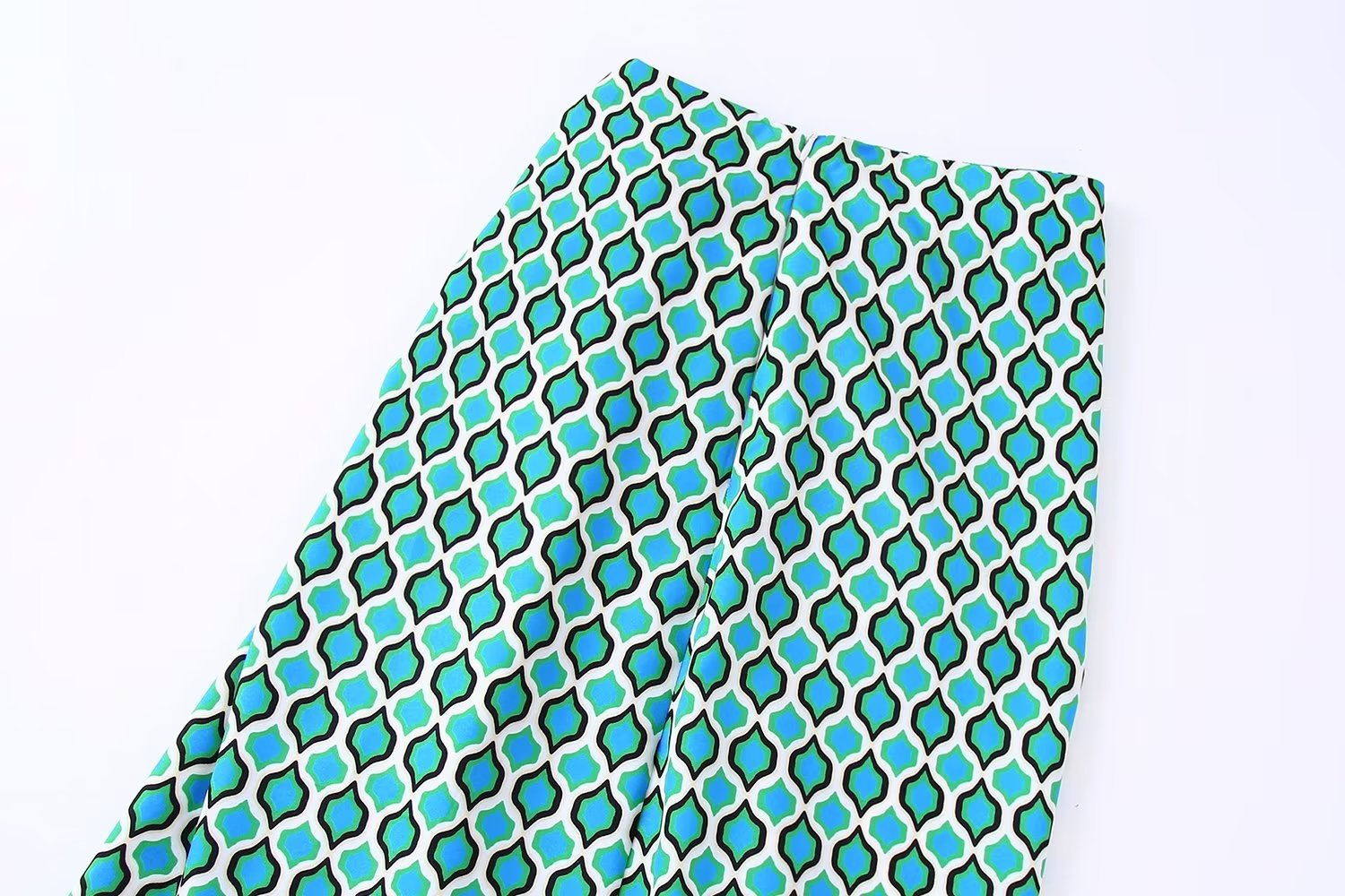 Vintage Geometric Printed Knot High Waist Skirt