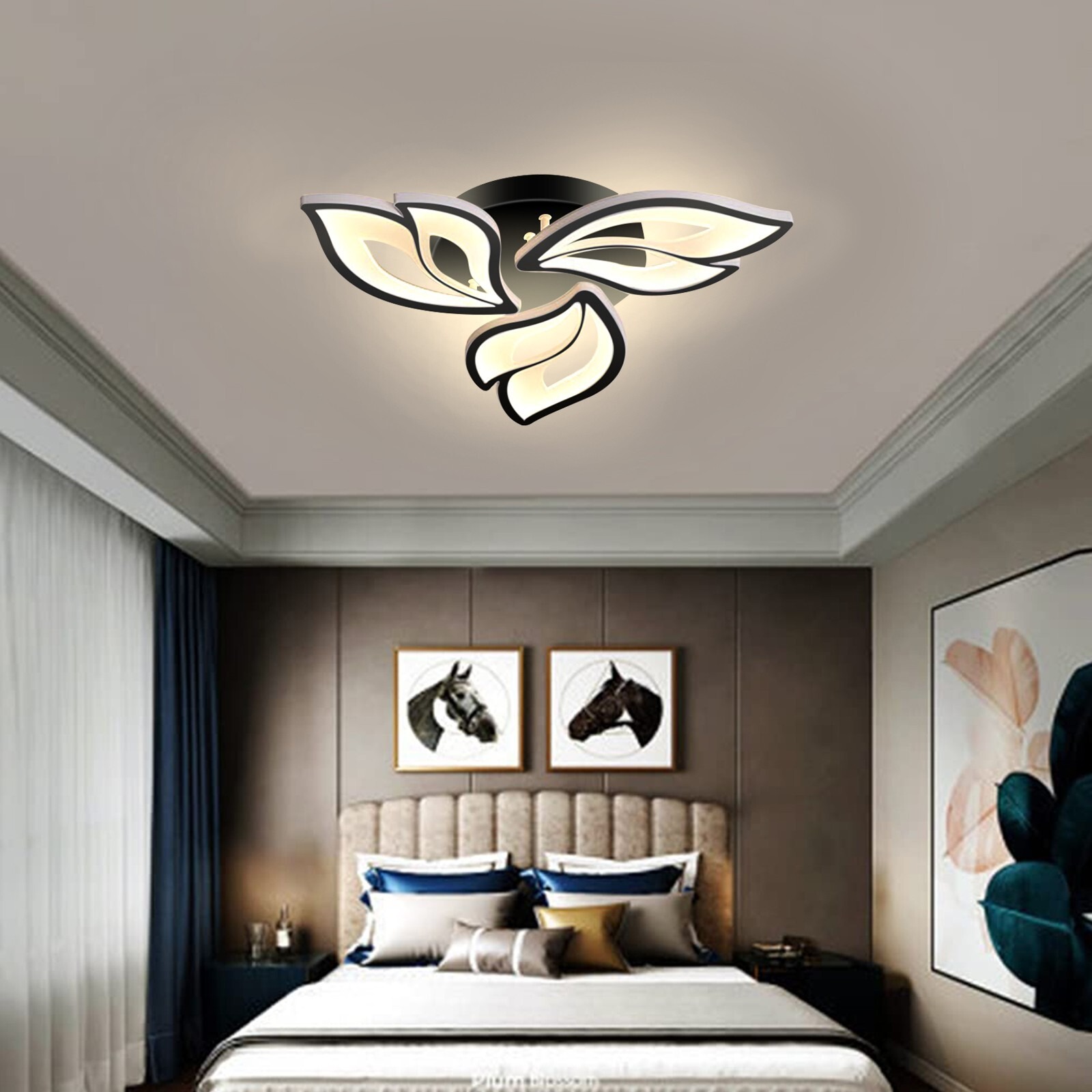 Modern Dimmable LED Ceiling Light Petal Chandelier Lamp For Living Room Bedroom — image 2