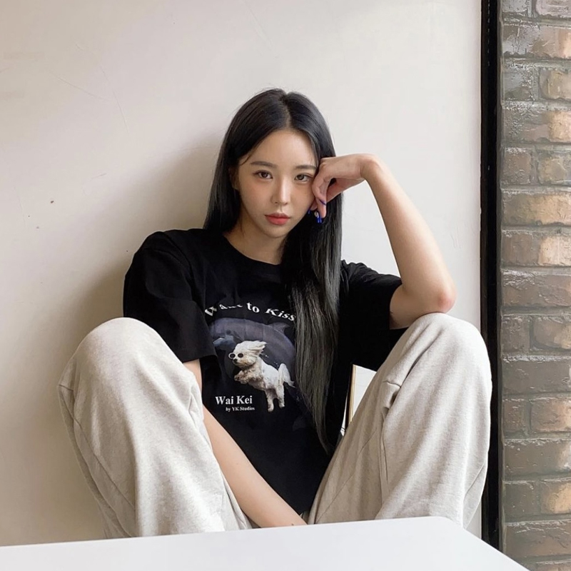 Dolphin Print Niche Design Sweet And Cool Pure Cotton Short-sleeved T-shirt