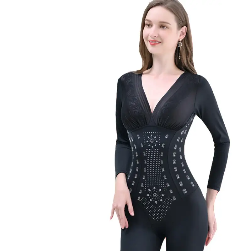 Women's Full Body Long Sleeve Trousers Caffeine Body Shaper