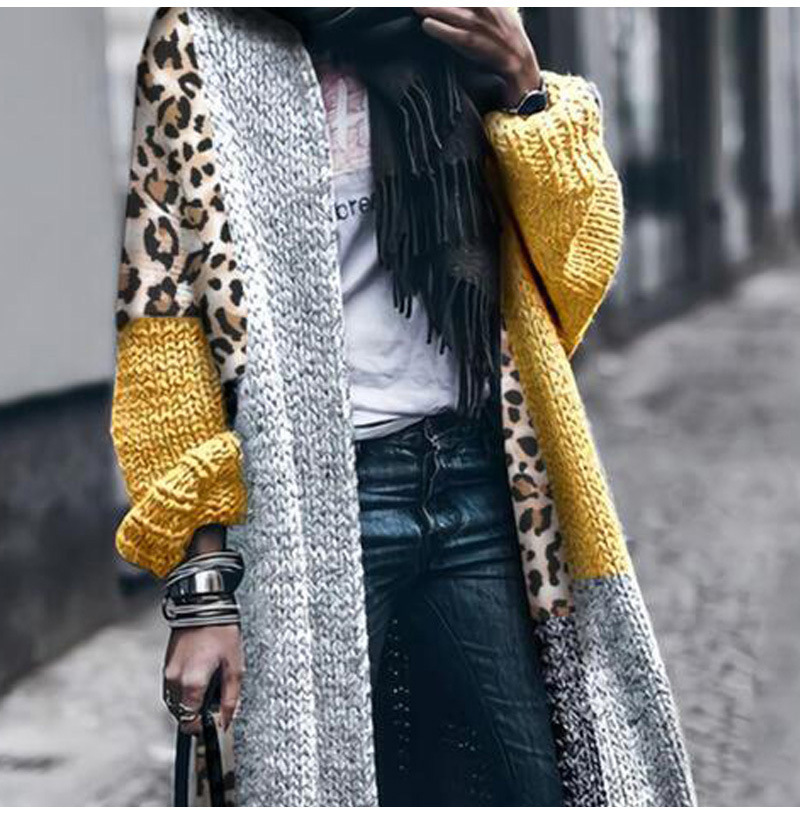 Women's Color Block Cardigan Sweater Fashion Casual Loose