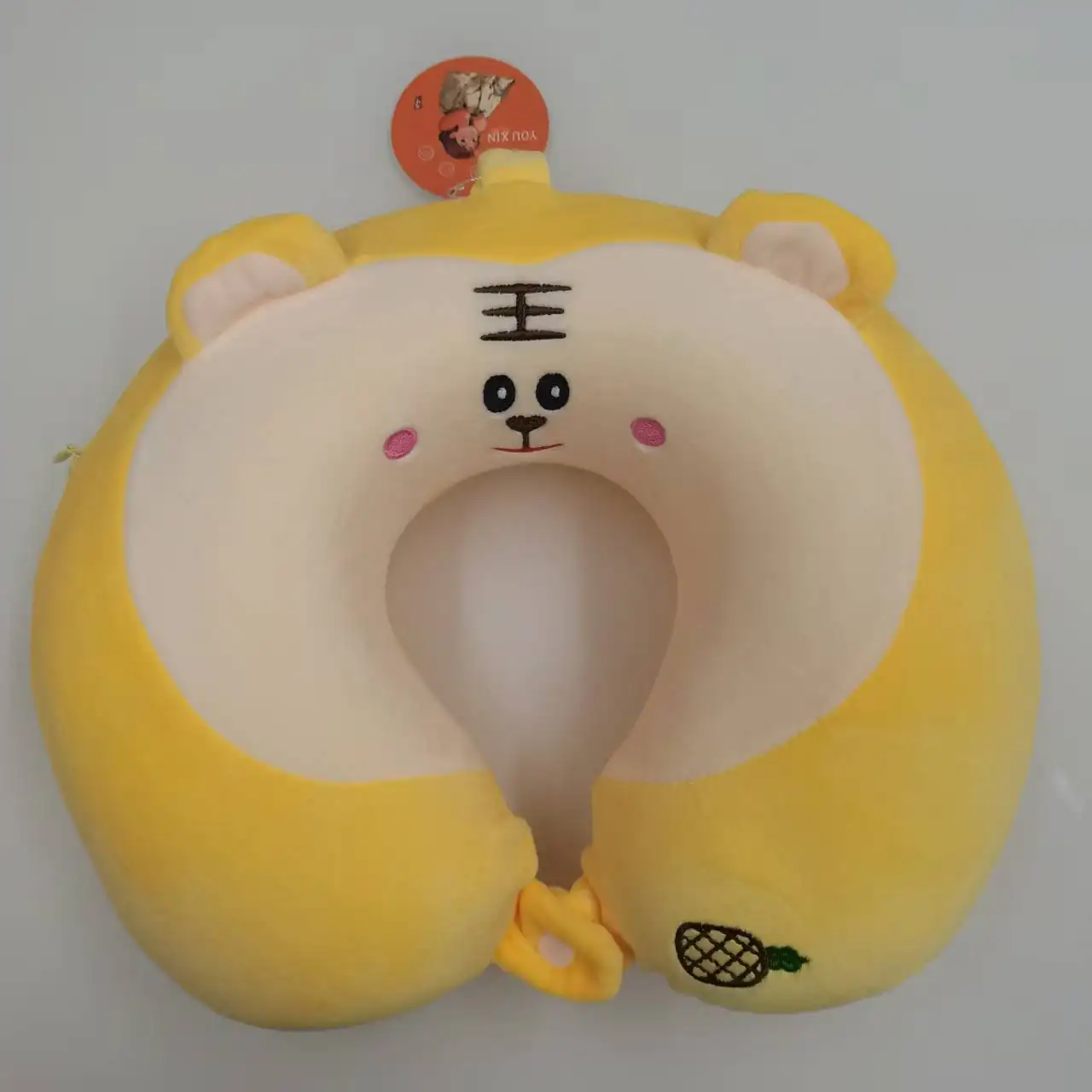 Cute Yellow Tiger With Pineapple UShaped Neck