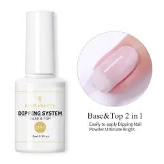 Nail Art Infiltration Powder Glue Water-based Adhesive Sealing Layer Desiccant Dipping PowderOEM Customised - 7Ml Base Top 2In1 - View 1