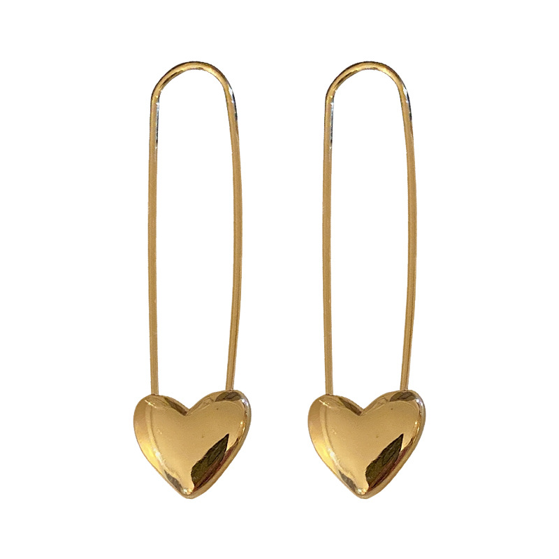 Fashion Love Pin Earrings Simple Metallic Niche