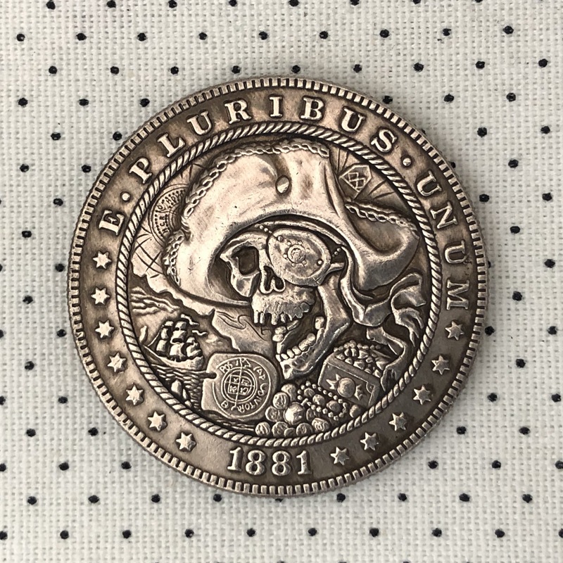 38MM Antique Silver Coin Morgan Tramp Coin - Image 6