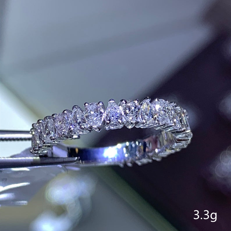 Простые роскошные женские кольца со стразами и инкрустацией в форме капли воды