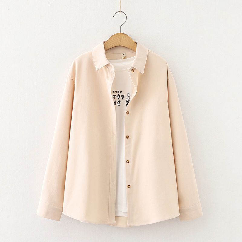 Fashion Women's Solid Color Long-sleeved Shirt