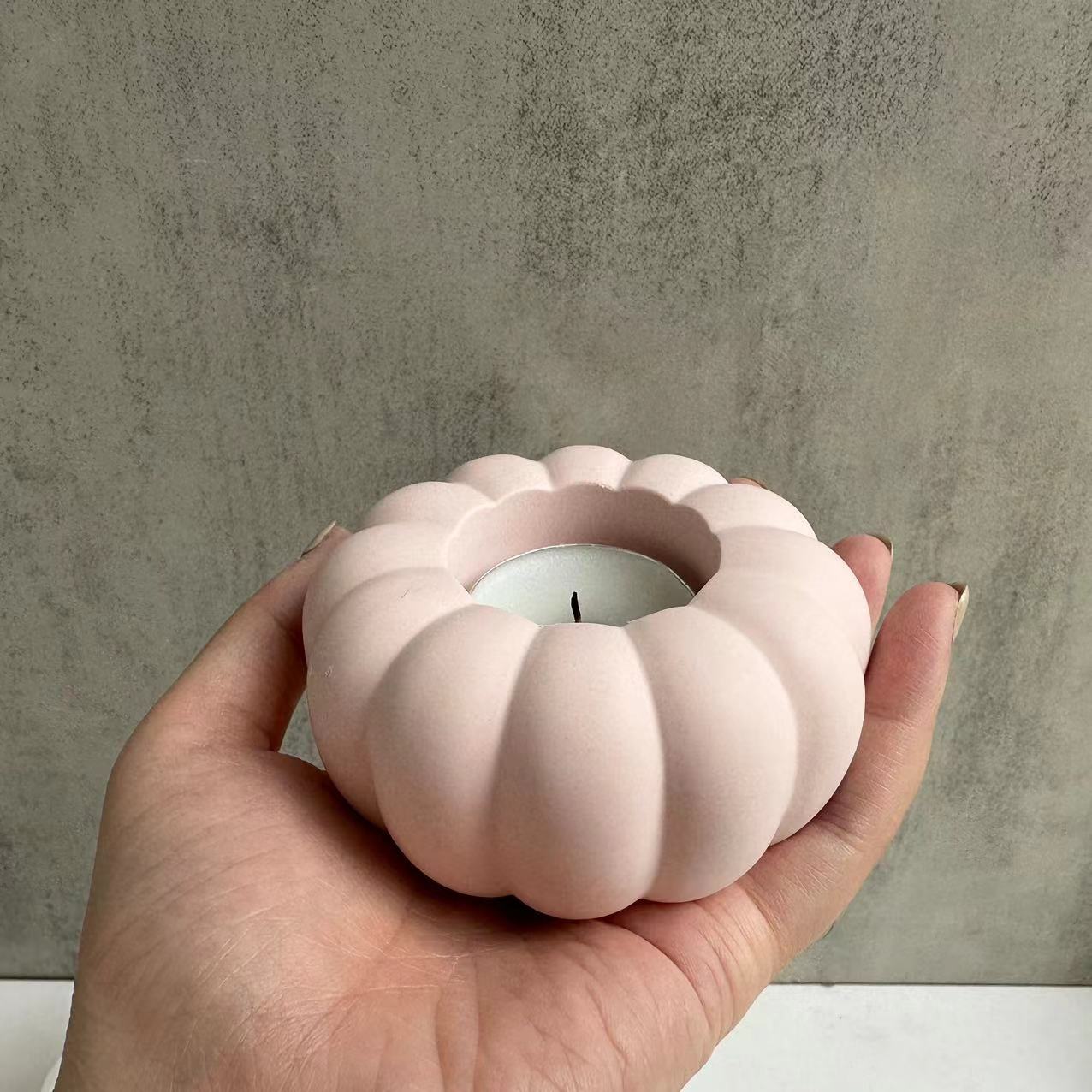 Pumpkin candle holder silicone mold (pumpkin candlestick