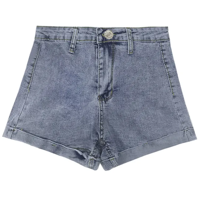 Women's All match Hip Lift High Waist Slim Wide Leg Denim Shorts Blue - Shop at LoveMi