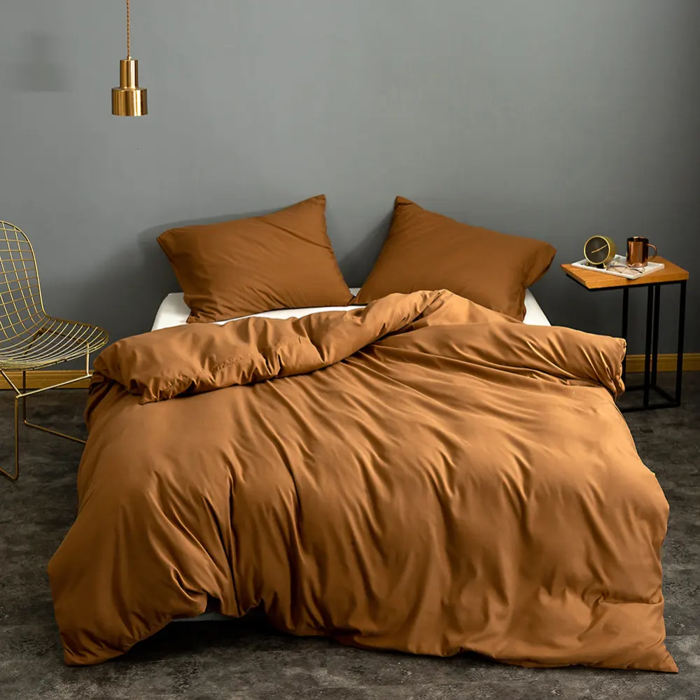 Fashion Home Textile Single Product Bedding Brushed Solid Color
