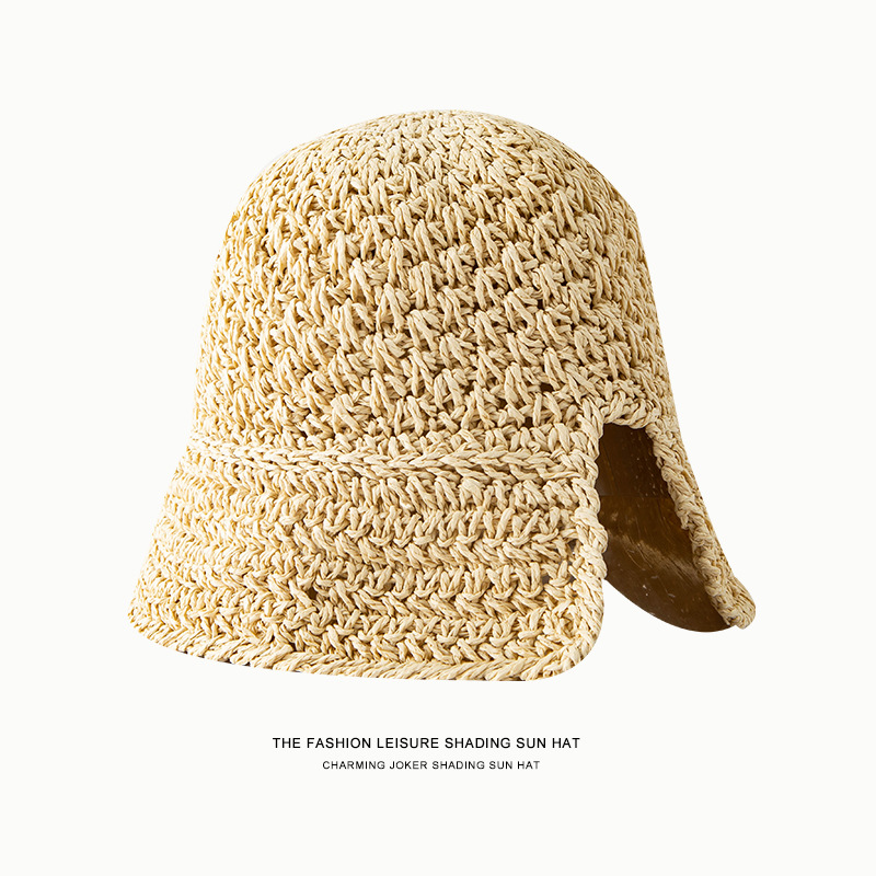 Japanese Niche Women's Hollow Knitted Bucket Hat