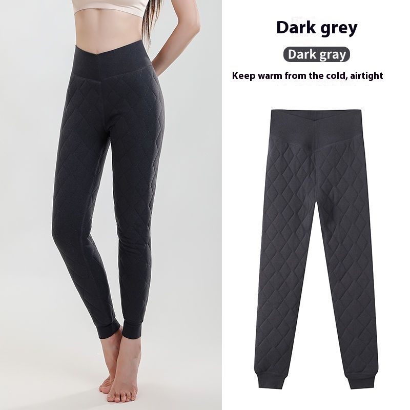 Теплые утолщенные кашемировые леггинсы, зимние брюки с ромбической строчкой, верхняя одежда, тонкие брюки с высокой талией, женская одежда