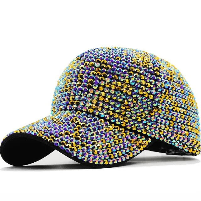 New Dot Diamond Baseball Hat Shiny Trend Black Gold Plus White Ab - Shop at LoveMi