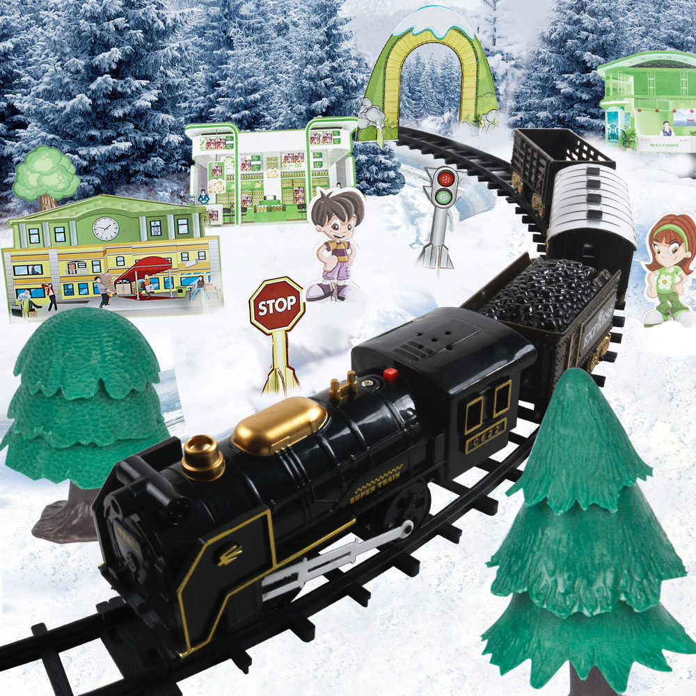 Title 6, Christmas Electric Rail Car Mini Retro Small Tr...