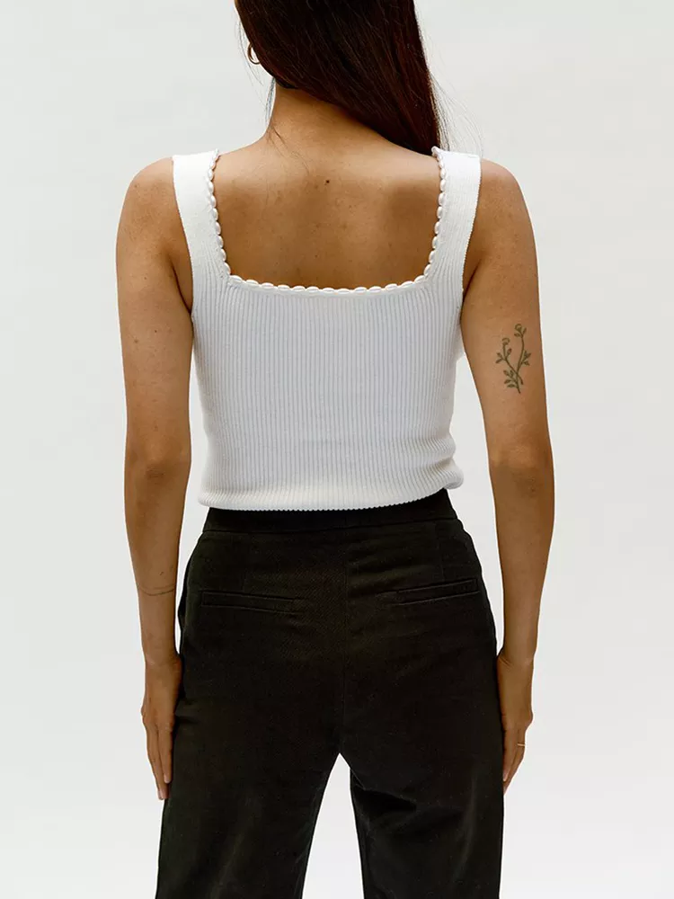 Women's Niche Sweetheart Pearl Collar Knit Vest Sling